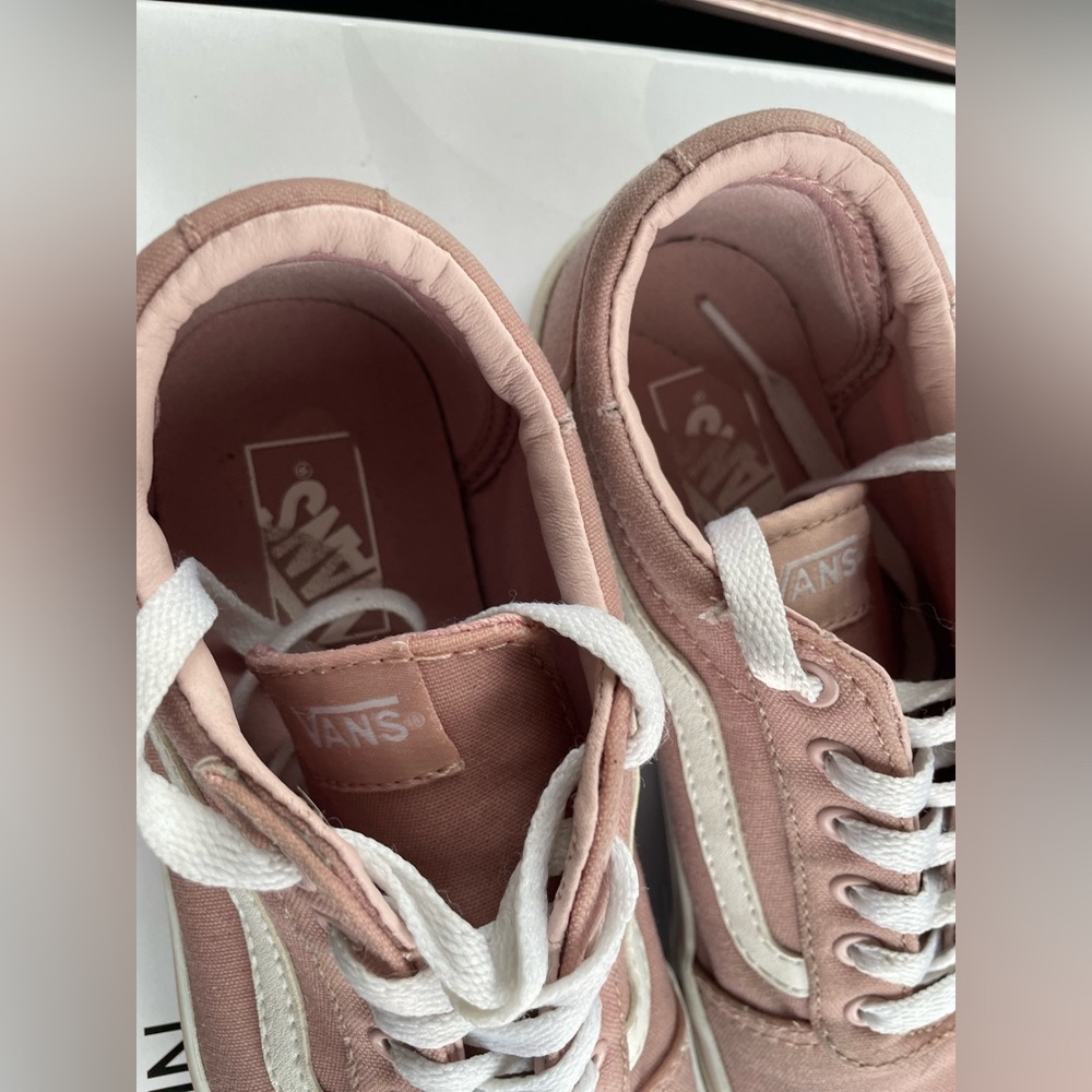 Vans Old Skool Canvas Low Cut Light Baby Pink and White Sneakers - Picture 8 of 11